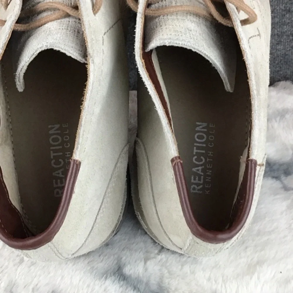 Kenneth Cole Men's Beige‎ Leather Lace-up Shoes Size 11.5